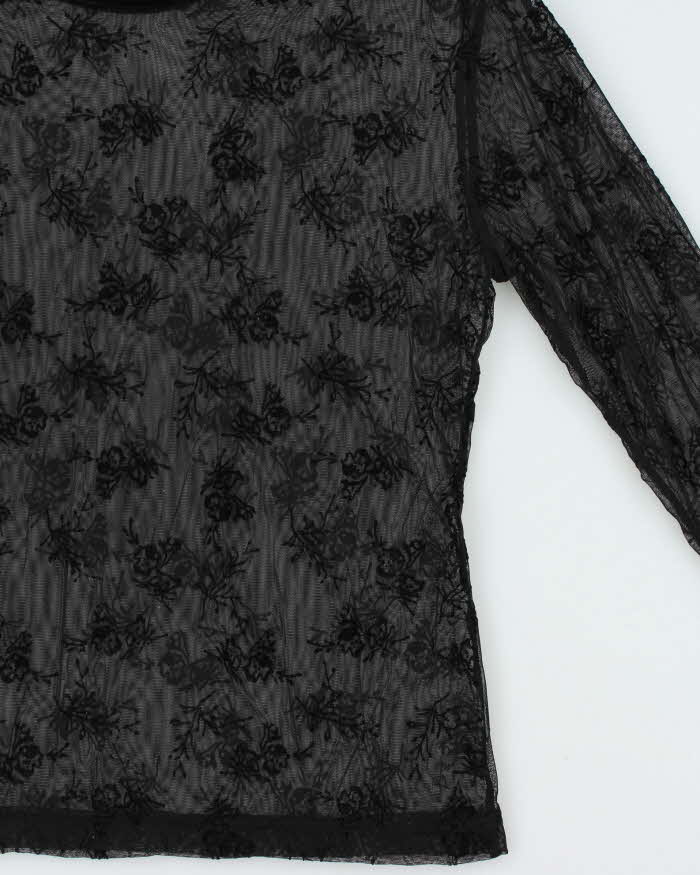 Vintage Y2k 00s X-Cept Mesh Long Sleeve Top - M