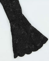 Vintage Y2k 00s Vince Camuto High Neck Bell Sleeve Lace Top - S