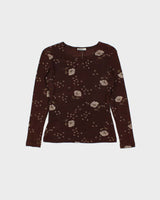 Vintage 90s Amnesia Long Sleeve Slinky Top - S