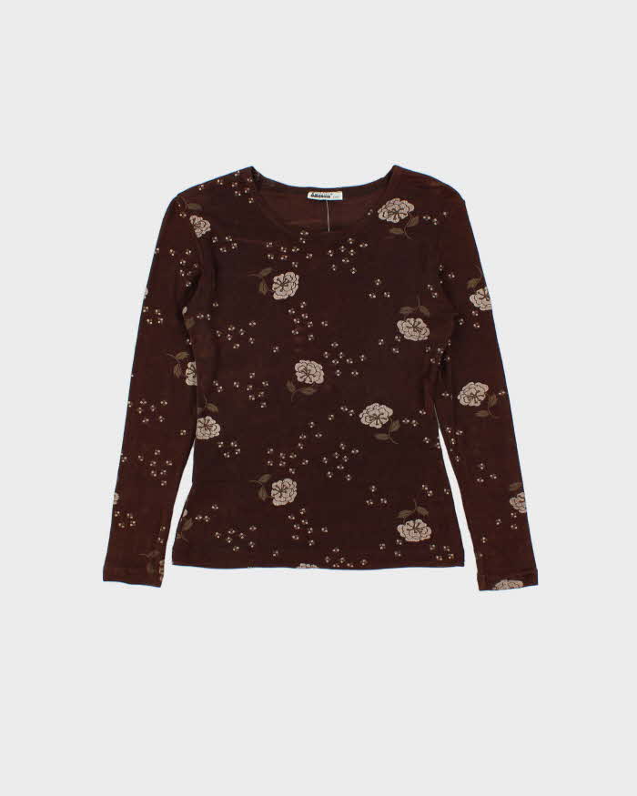 Vintage 90s Amnesia Long Sleeve Slinky Top - S