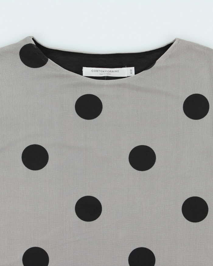 Vintage Y2k 00s Contemporaine Polka Dot Double Mesh Top - M