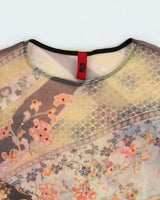 Vintage 90s 00s Just In Time Floral Pattern Mesh Top - XS