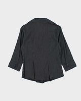 Vintage 90s Lucky Pin Stripe Blouse - M