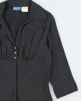 Vintage 90s Lucky Pin Stripe Blouse - M