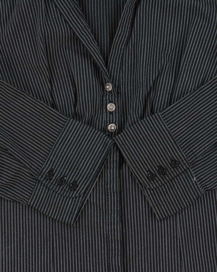 Vintage 90s Lucky Pin Stripe Blouse - M