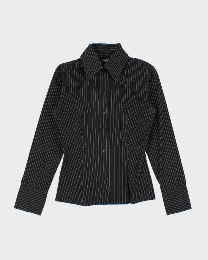 Vintage 00s Mess Pin Stripe Blouse - S