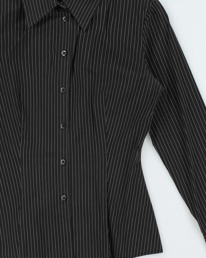 Vintage 00s Mess Pin Stripe Blouse - S
