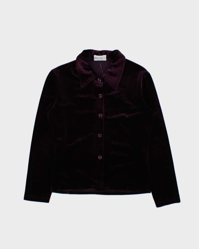 Vintage 90s Max Deco Velvet Blouse - M