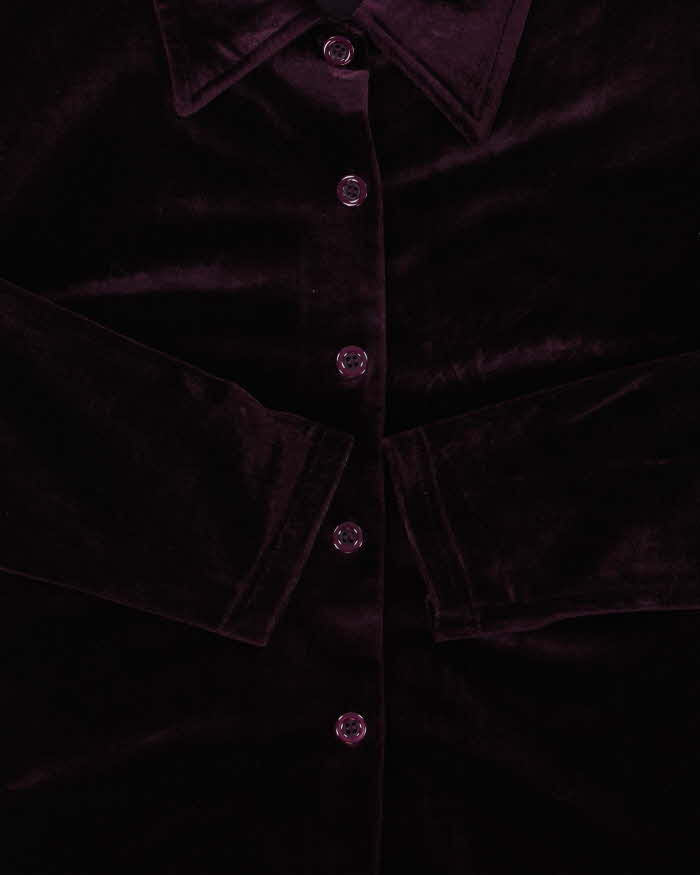 Vintage 90s Max Deco Velvet Blouse - M