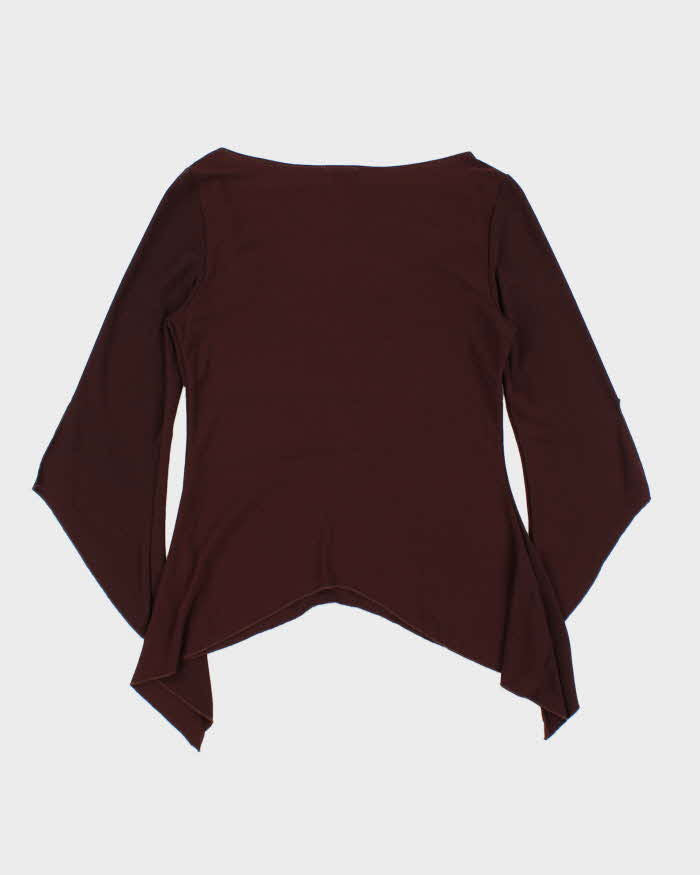 Vintage 00s 90s Suzy Cowl Neck Asymmetric Hem Top - M