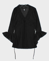 Vintage 90s 00s Sirens Mesh Bell Sleeve Top - S