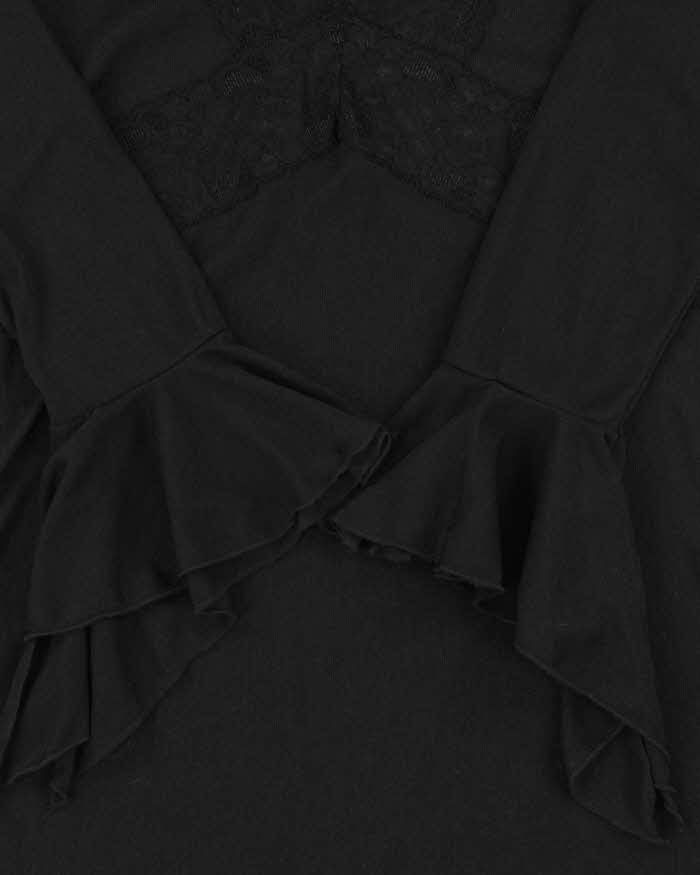 Vintage 90s 00s Sirens Mesh Bell Sleeve Top - S