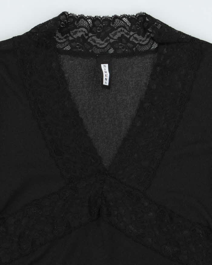Vintage 90s 00s Sirens Mesh Bell Sleeve Top - S