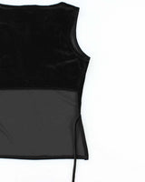 Vintage 90s DYNA Backless Glittery Velvet Top - S