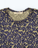 Vintage 90s Ness Velvet Sheer Long Sleeve Top - M