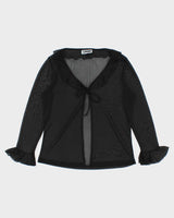 Vintage 90s M Collection Mesh Tie Front Top - M