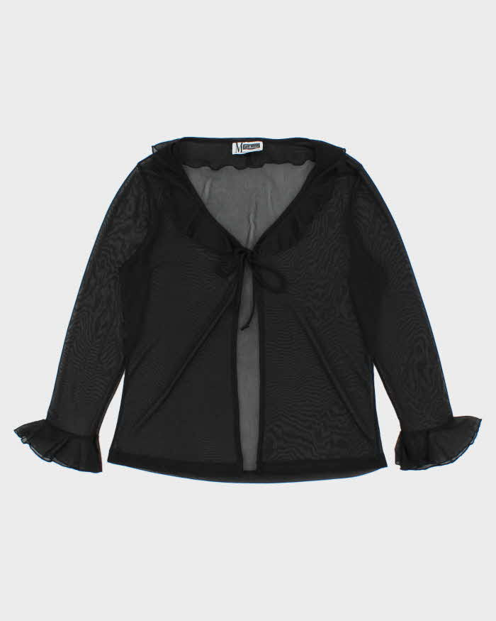 Vintage 90s M Collection Mesh Tie Front Top - M