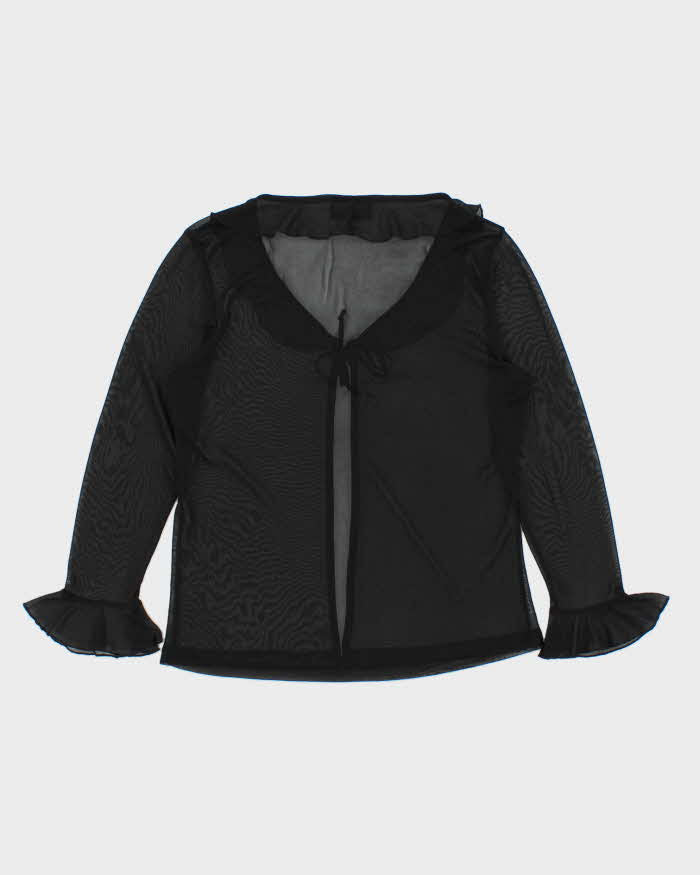 Vintage 90s M Collection Mesh Tie Front Top - M