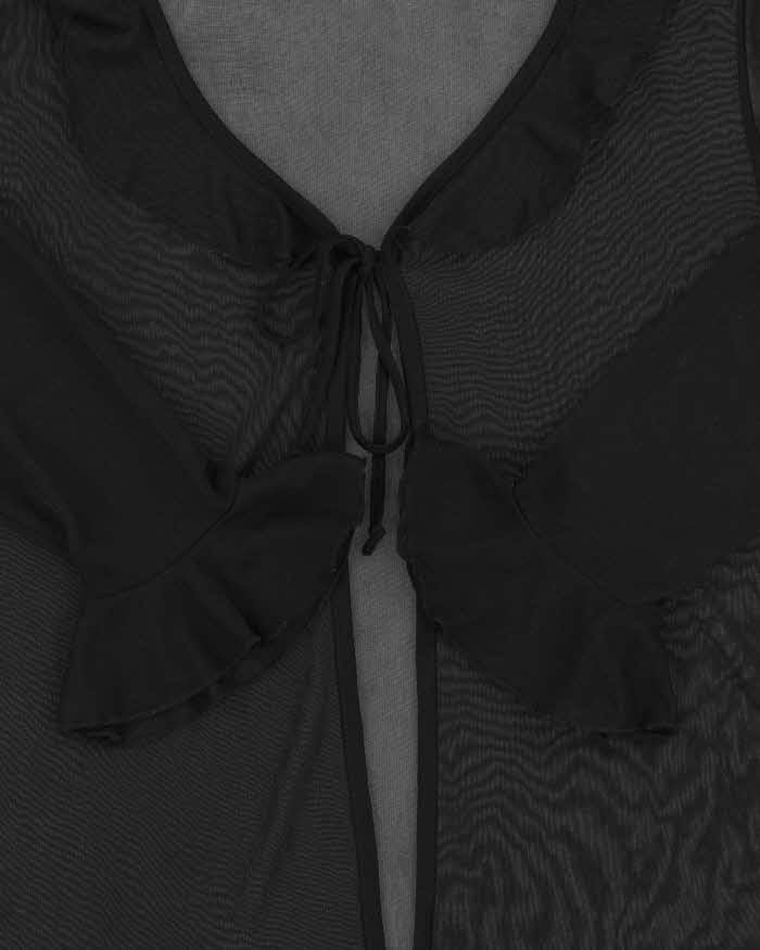 Vintage 90s M Collection Mesh Tie Front Top - M