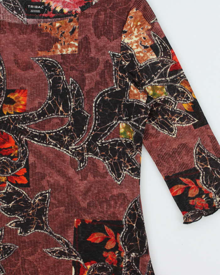 Vintage Y2k 00s Tribal Double Mesh All over Print Top - M