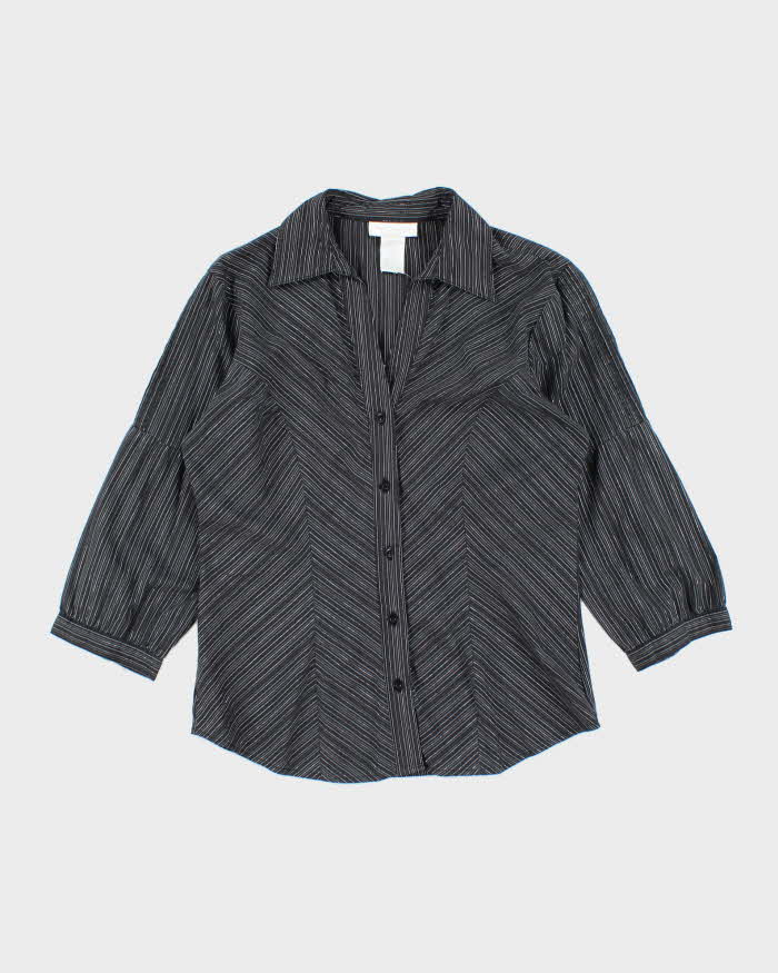 Vintage 90s Worthington Shimmer Stripe Blouse - S