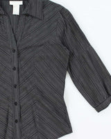 Vintage 90s Worthington Shimmer Stripe Blouse - S