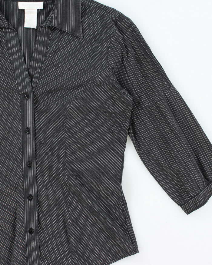 Vintage 90s Worthington Shimmer Stripe Blouse - S