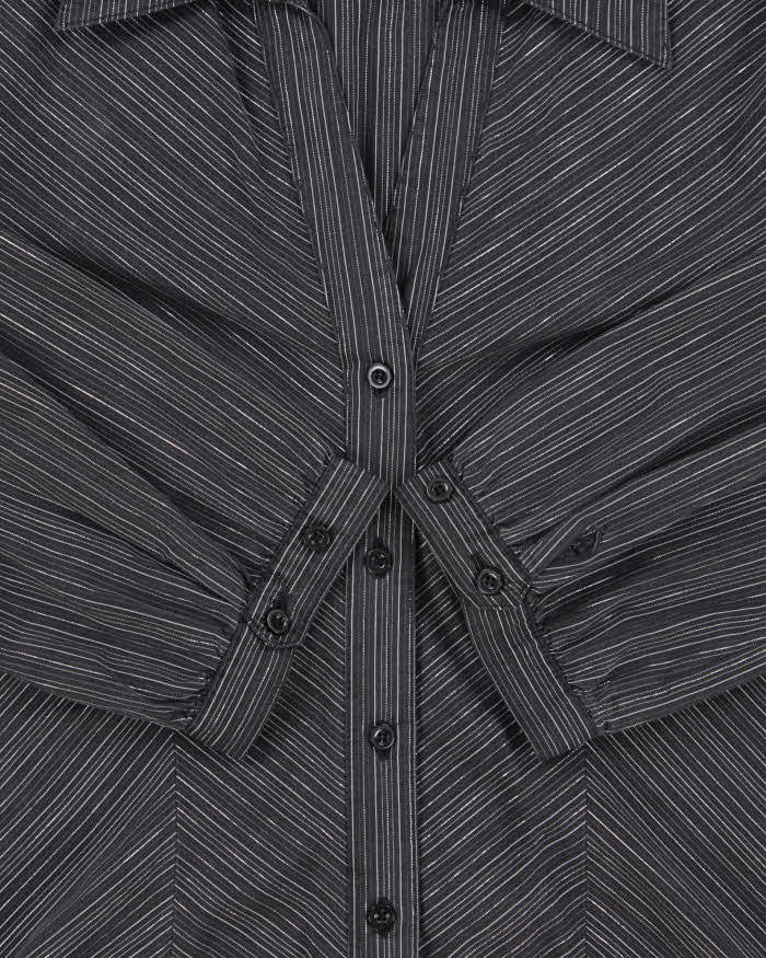 Vintage 90s Worthington Shimmer Stripe Blouse - S