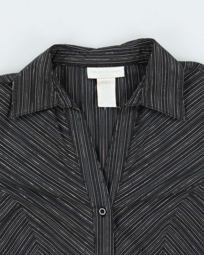 Vintage 90s Worthington Shimmer Stripe Blouse - S