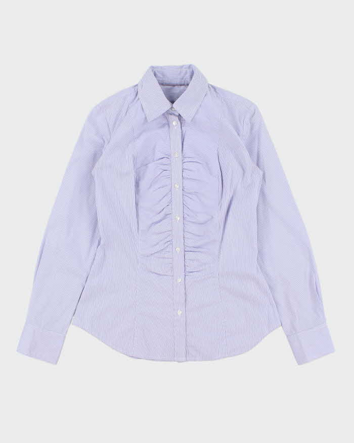 Vintage Y2k 00s Mexx Gingham Ruched Detail Blouse - S