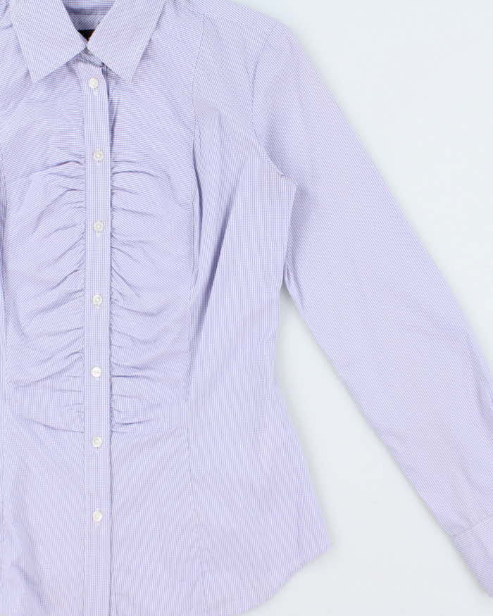 Vintage Y2k 00s Mexx Gingham Ruched Detail Blouse - S