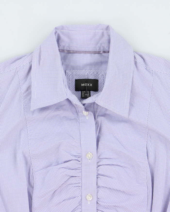 Vintage Y2k 00s Mexx Gingham Ruched Detail Blouse - S