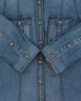 Vintage Y2K 00s Burberry Brit 3/4 Sleeve Women's Denim Shirt - S