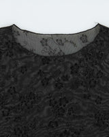 Vintage Y2k 00s Glitter Mesh Cap Sleeve Top - M