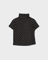 Vintage 90s Y.J.C.Y Polka Dot Roll Neck Top - S