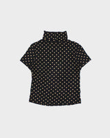 Vintage 90s Y.J.C.Y Polka Dot Roll Neck Top - S