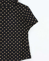 Vintage 90s Y.J.C.Y Polka Dot Roll Neck Top - S