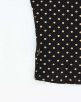 Vintage 90s Y.J.C.Y Polka Dot Roll Neck Top - S