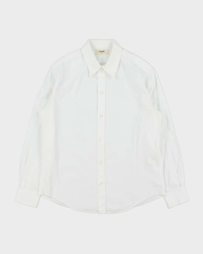 Vintage Celine Cotton Long Sleeve Women's Button Down Blouse - M