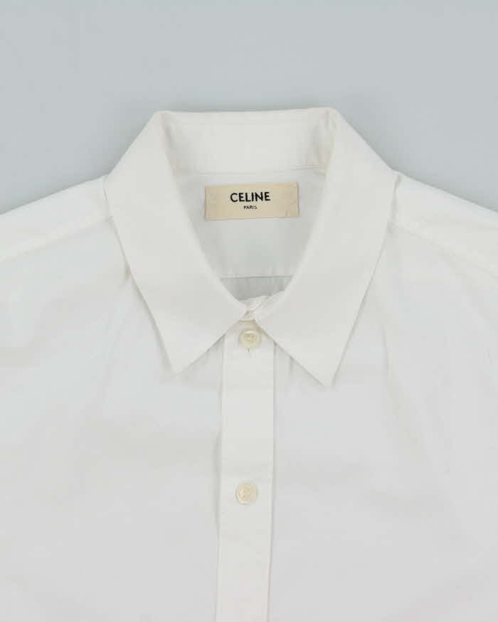 Vintage Celine Cotton Long Sleeve Women's Button Down Blouse - M