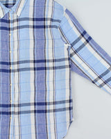 Vintage Lauren Ralph Lauren Plaid Floral Linen Long Sleeve Women's Shirt - XL