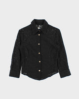 Vintage Y2K 2003 Versace JC Lace Medusa Button Blouse - S