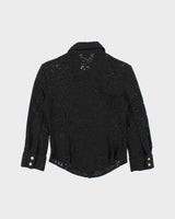 Vintage Y2K 2003 Versace JC Lace Medusa Button Blouse - S