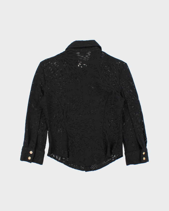 Vintage Y2K 2003 Versace JC Lace Medusa Button Blouse - S
