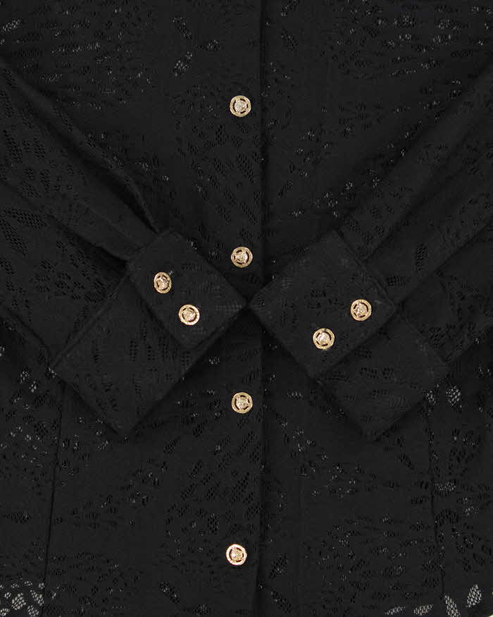 Vintage Y2K 2003 Versace JC Lace Medusa Button Blouse - S