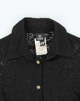 Vintage Y2K 2003 Versace JC Lace Medusa Button Blouse - S