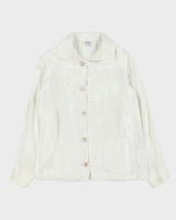 Vintage Kenzo Pearl Button Down Women's Long Sleeve Blouse - M