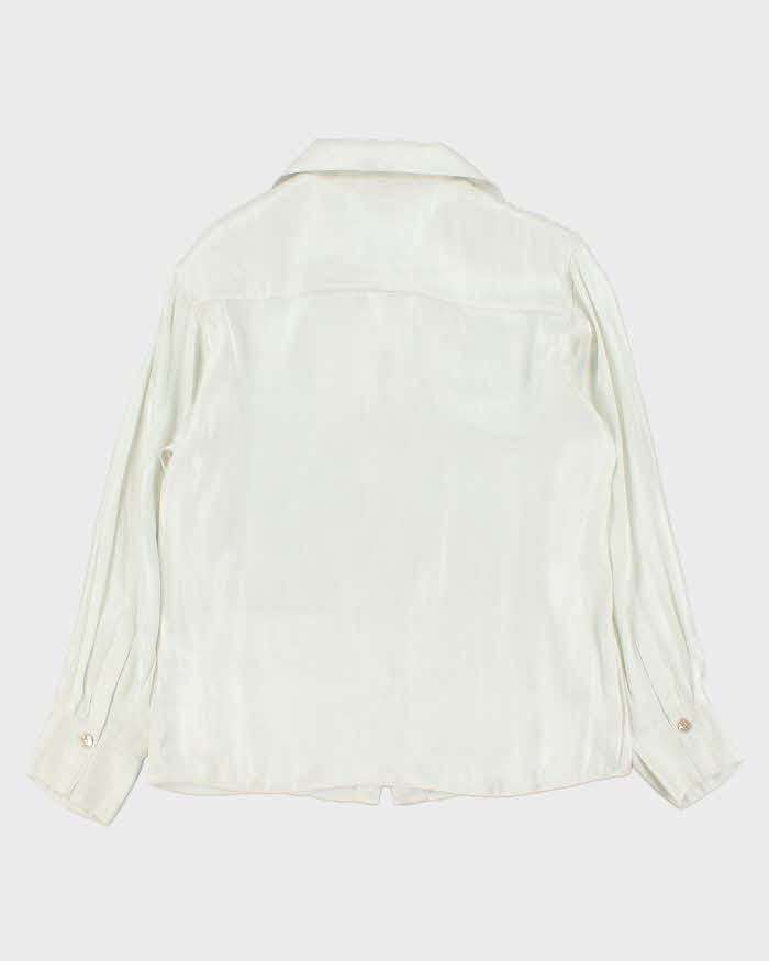 Vintage Kenzo Pearl Button Down Women's Long Sleeve Blouse - M