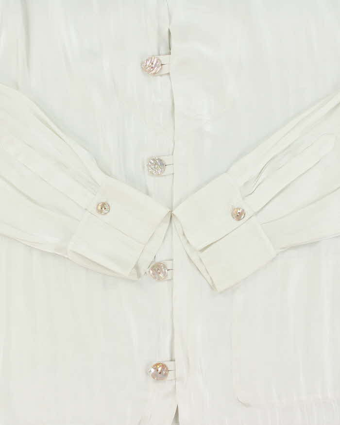 Vintage Kenzo Pearl Button Down Women's Long Sleeve Blouse - M