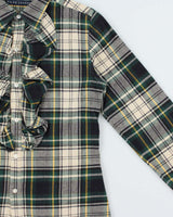 Vintage Y2K 00s Ralph Lauren Women's Tartan Ruffle Long Sleeve Blouse - S